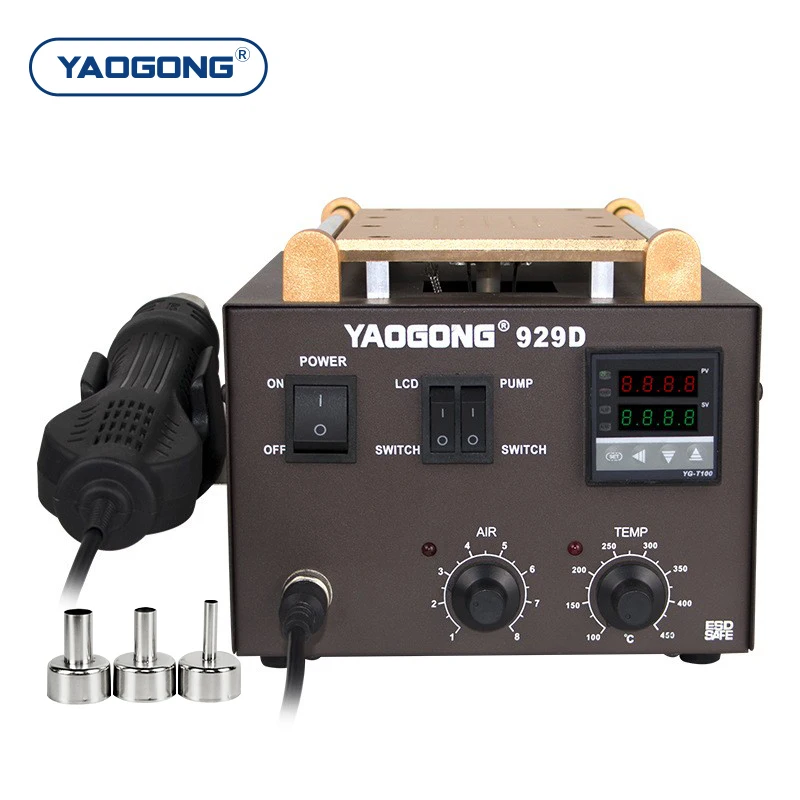 

YAOGONG 929D 9 Inch Digital Thermostat LCD Touch Screen Separator Machine Mobile Phone Repair Tool Desoldering Heat Gun Station