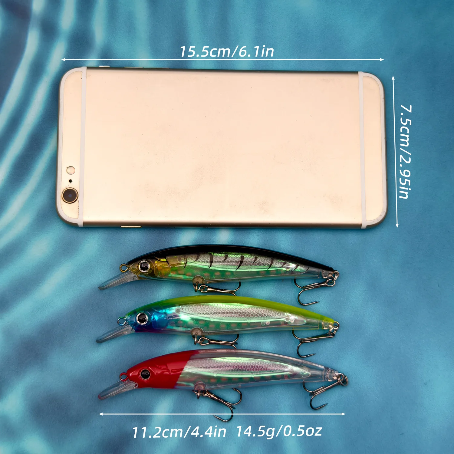 طُعم صيد السمك ANFS مكون من 3 عبوات مع صندوق تخزين، طُعم صناعي على شكل أسماك غرق، أشياء صيد رائعة للصياد #6