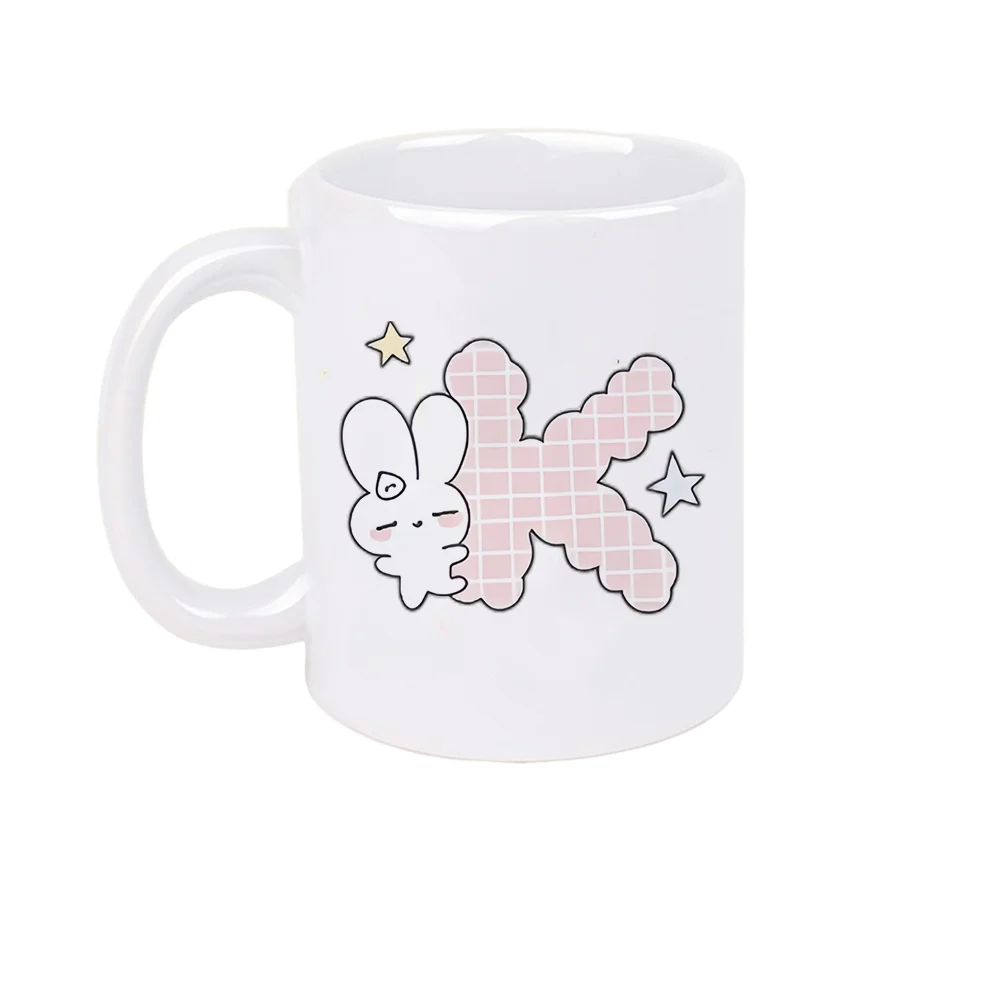 11oz Cute Rabbit Cloud Star Print Ceramic Coffee Mug for Home Party Office Drinking Birthday Present Holiday Gift Christmas Tabl