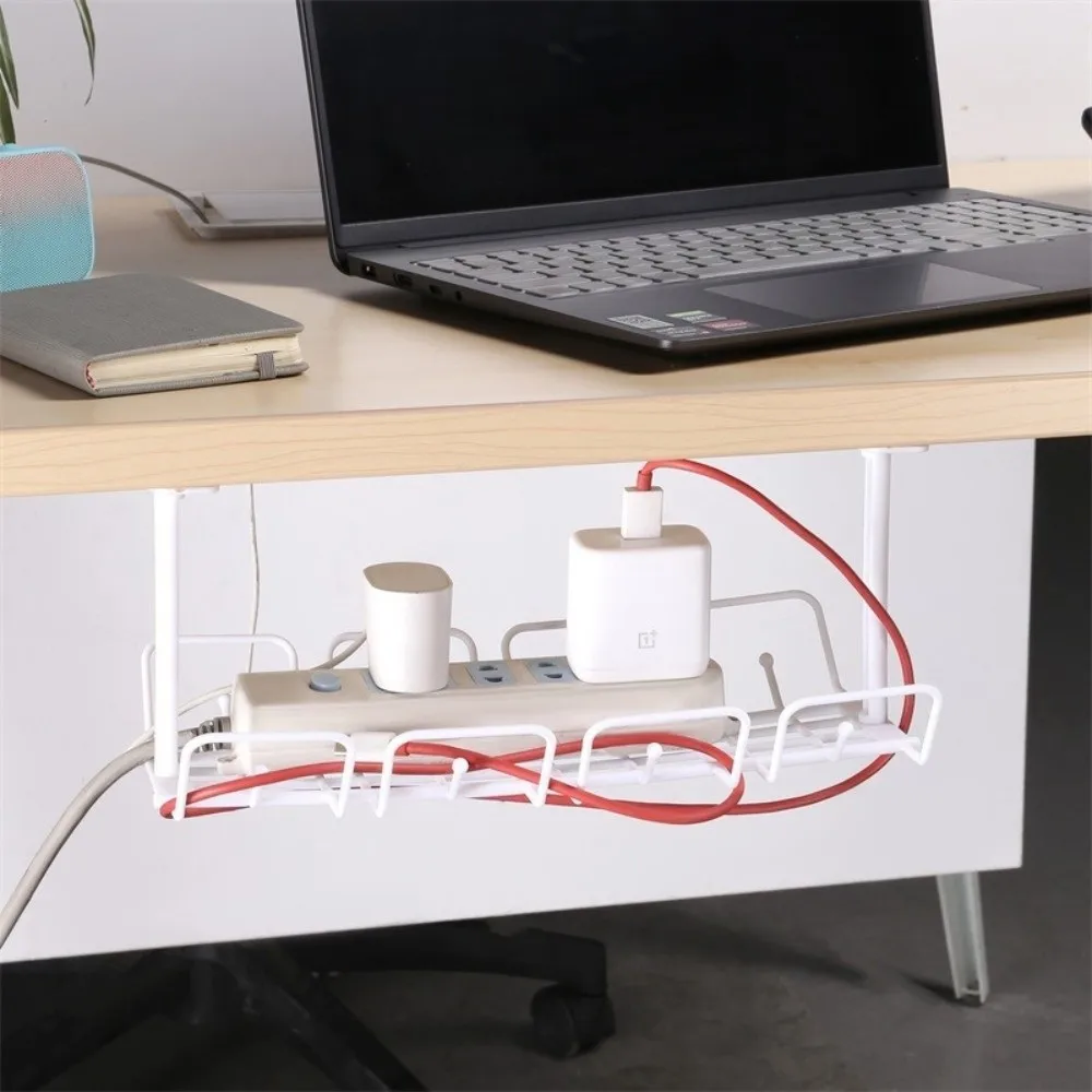 Under Desk Cable Management Tray Organizer Multi Purpose Computer Monitor Power Strip Cord Holder Plastic Storage Rack - view 4