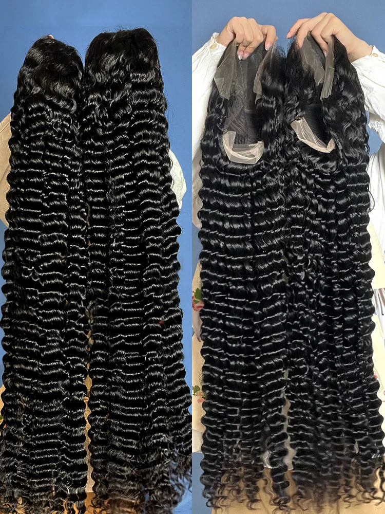 250 الكثافة فضفاض موجة عميقة 13x6 الدانتيل الجبهة خصلات الشعر المستعار الإنسان 30 40 بوصة البرازيلي مجعد موجة المياه HD الدانتيل الباروكة الأمامية للنساء #2