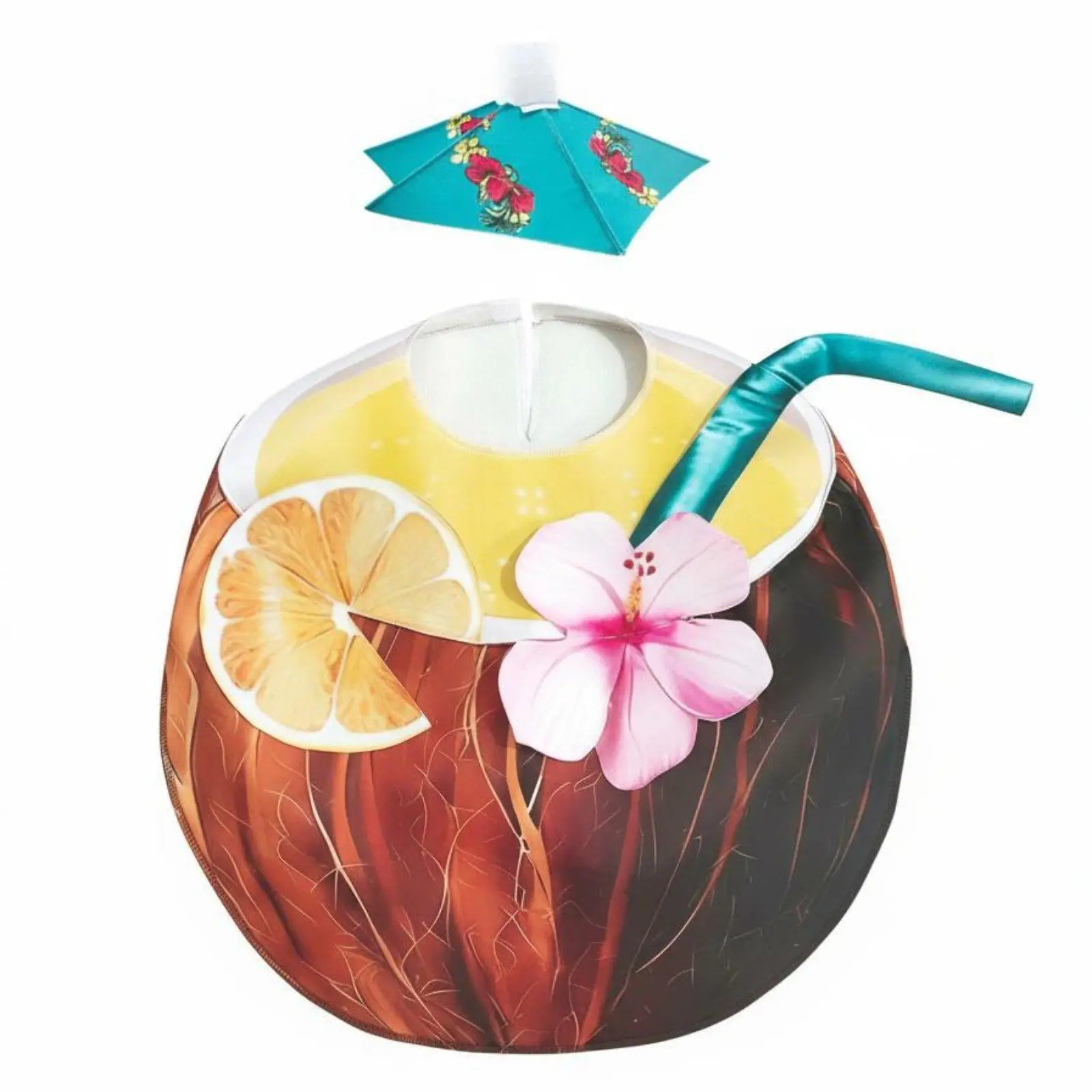 Coconut Drink Children Cosplay Costume with Hat 3D Fruit Tunic for Halloween Stage or Photo Session