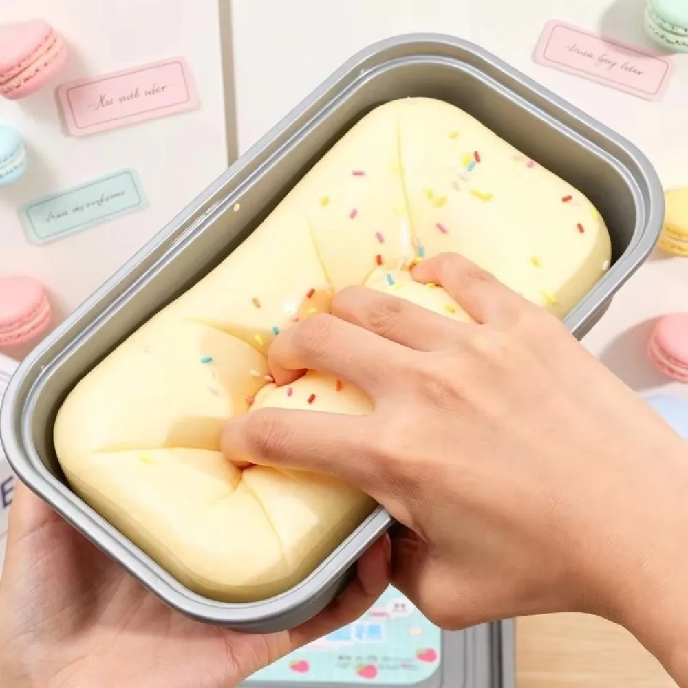 Slow Rising Sticky Box Cake Squishy Toy Butter Ice Cream Super Soft Cake Squeeze Toy Slow Rebound Sensory Fidget Toy Hand Relax