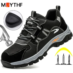 2023 New Indestructible Shoes Men Work Boots Safety Steel Toe Shoes Men Puncture-Proof Safety Shoes Work Sneakers Hiking Shoes