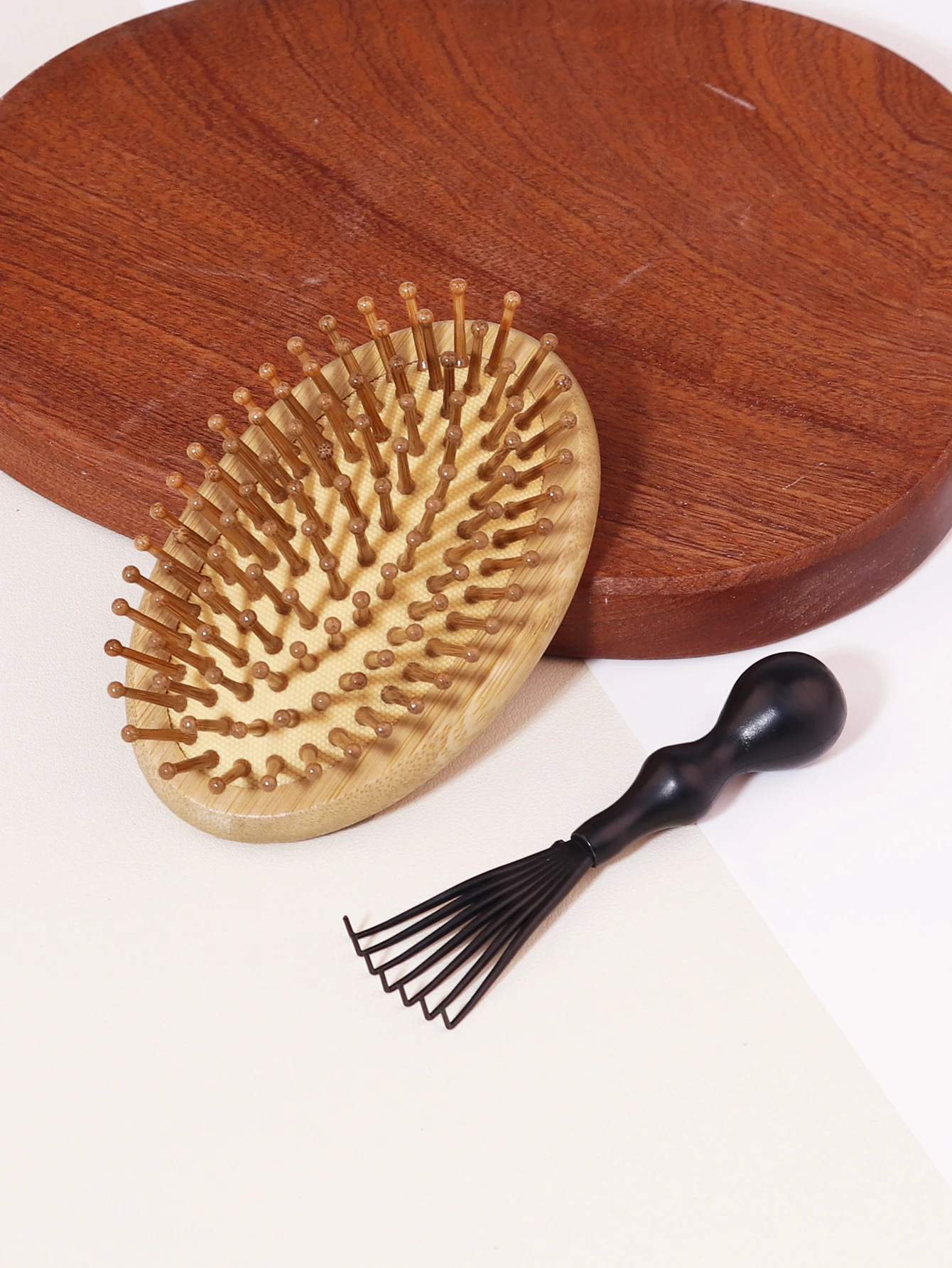 

2pcs bamboo comb for scalp massage to reduce hair loss and protect hair with air cushion hair comb Special for real hair wigs