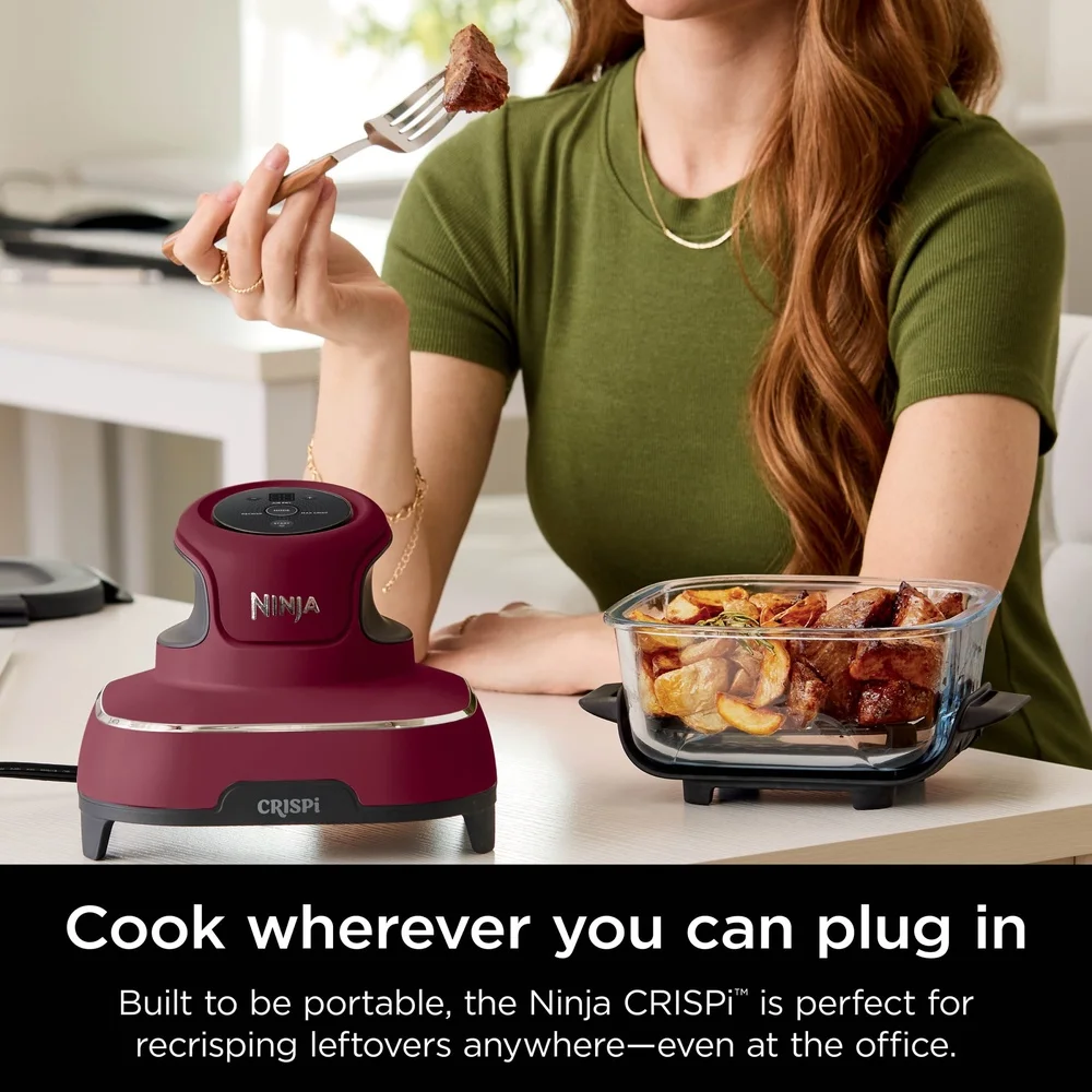 Портативная система приготовления пищи в аэрофритюрнице 3-в-1, 1500 Вт, 4QT, контейнеры из боросиликатного стекла, герметичные крышки, макс. четкое восстановление жарки на воздухе