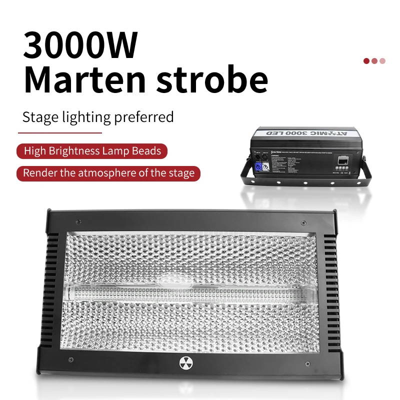 

3000W Disco Flash Stage Light RGB Backlit Party DJ with 8+8 Segment Strobe LED for Martin Atomic Bar Stage Lights