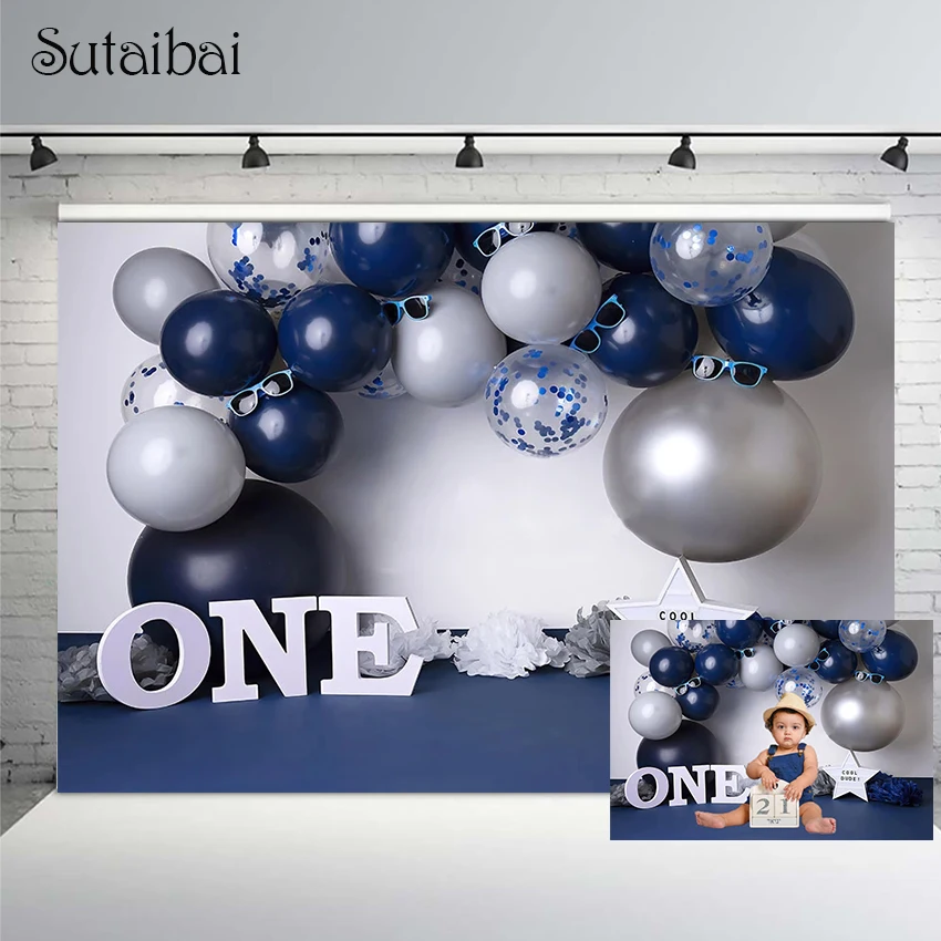 

Baby 1 Year Old Birthday Backdrop Balloon Smash Cake Baby Shower Photography Background Baby Photography Accessories Photozone