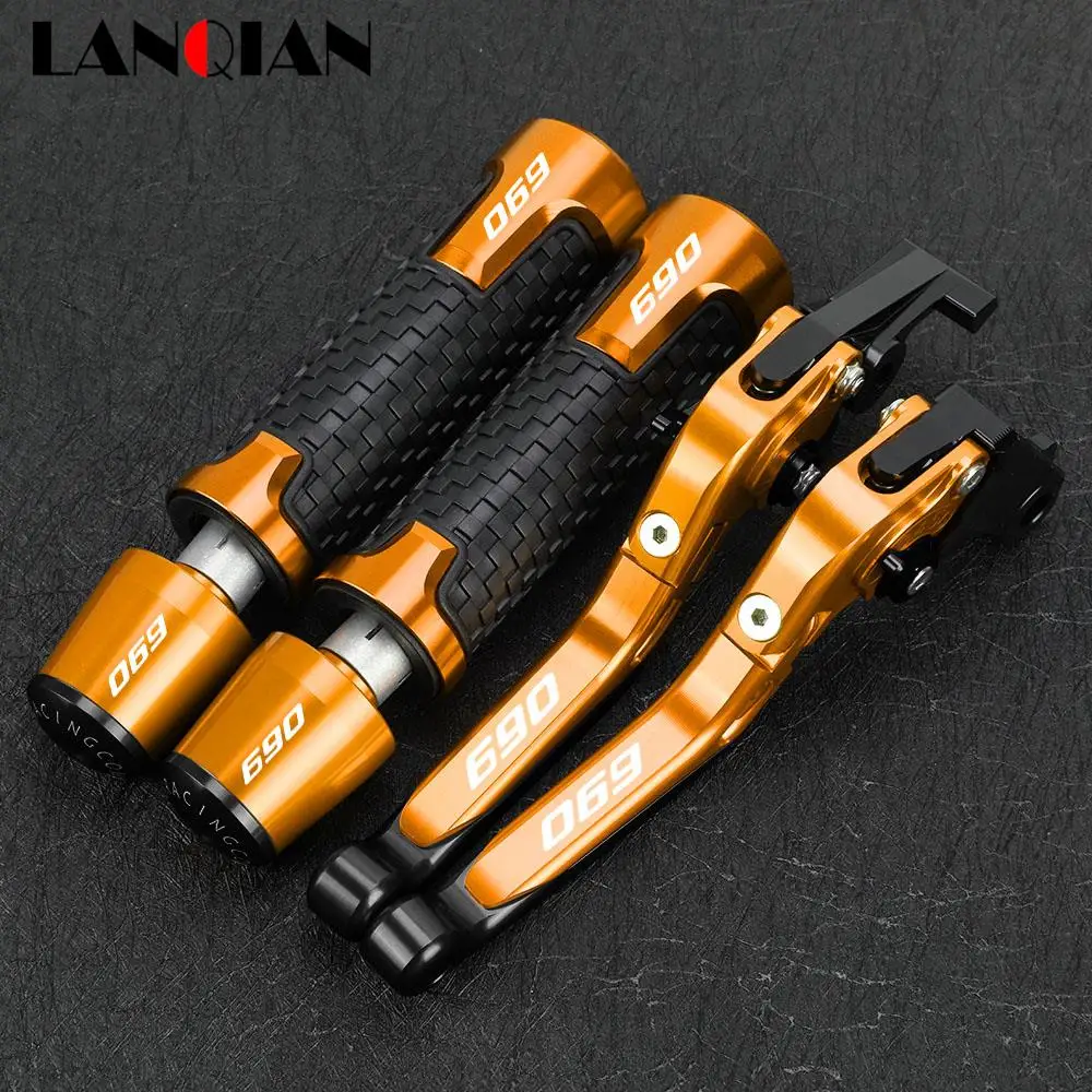 Motorcycle Brake Clutch Levers Handlebar Handle Grip ends Set For 690 DUKE/ SMC/ SMCR 2014-2015 2016 2017 Adjustable Accessories