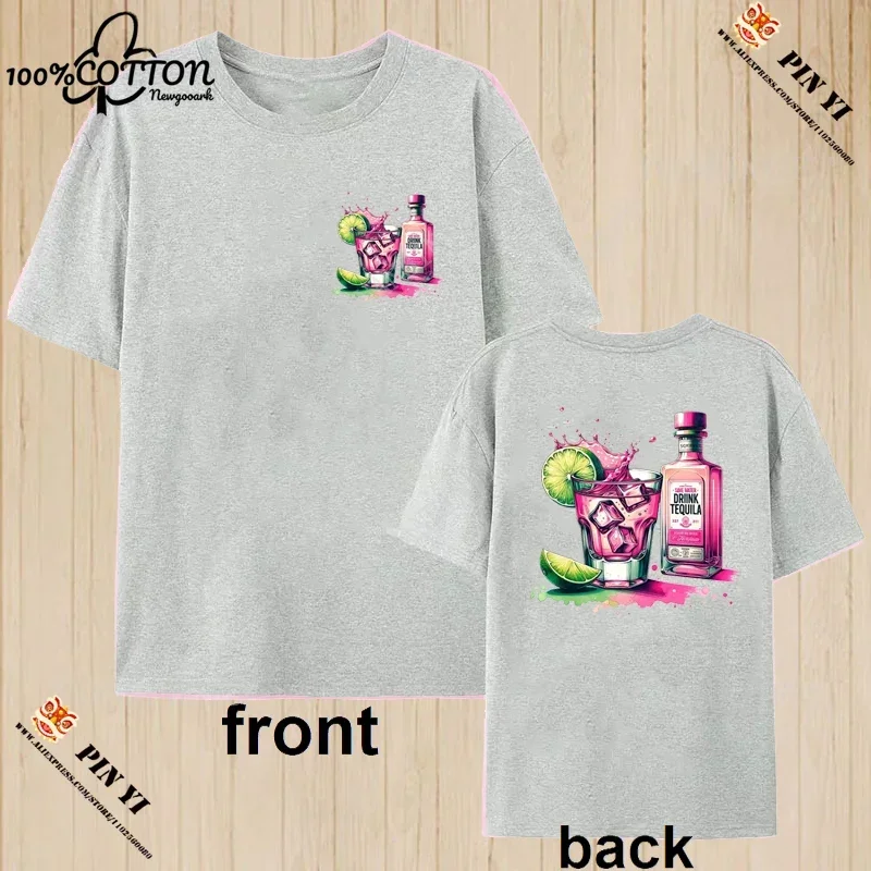 قائمة جديدة أزياء تيكيلا أرخص من العلاج للجنسين قمم مريحة البساطة فضفاضة الشارع الشهير Crewneck تي شيرتات قطن #2