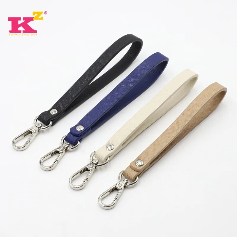 10pcs/Lot New Style Cross Pattern Hand-held Wallet Strap Fashionable White Blue Black Handle PU Leathercraft Accessories
