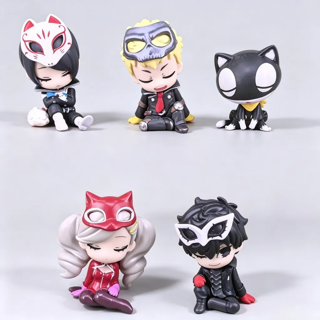 Figurines de collection Anime Toy P5 Royal Edition Sleeping Sits Side By Side : Joker, Mona, Skull, Panther, Fox
