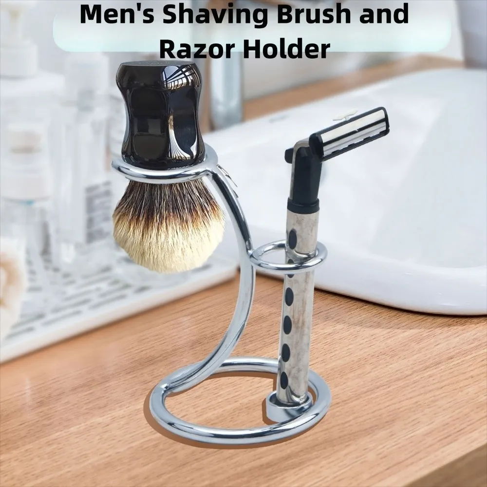 

Multifunctional Metal Razor Stand Holder Razor Base Grooming Accessory Art Shaving Brush Stand Durable Mustache