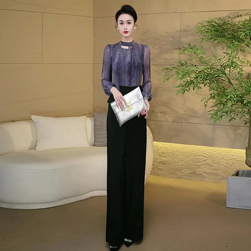 

Spring 2026 Women's Fashionable Versatile Slimming Casual High Waist Stylish Personality Style One-Piece D5469 Wide Leg Pants