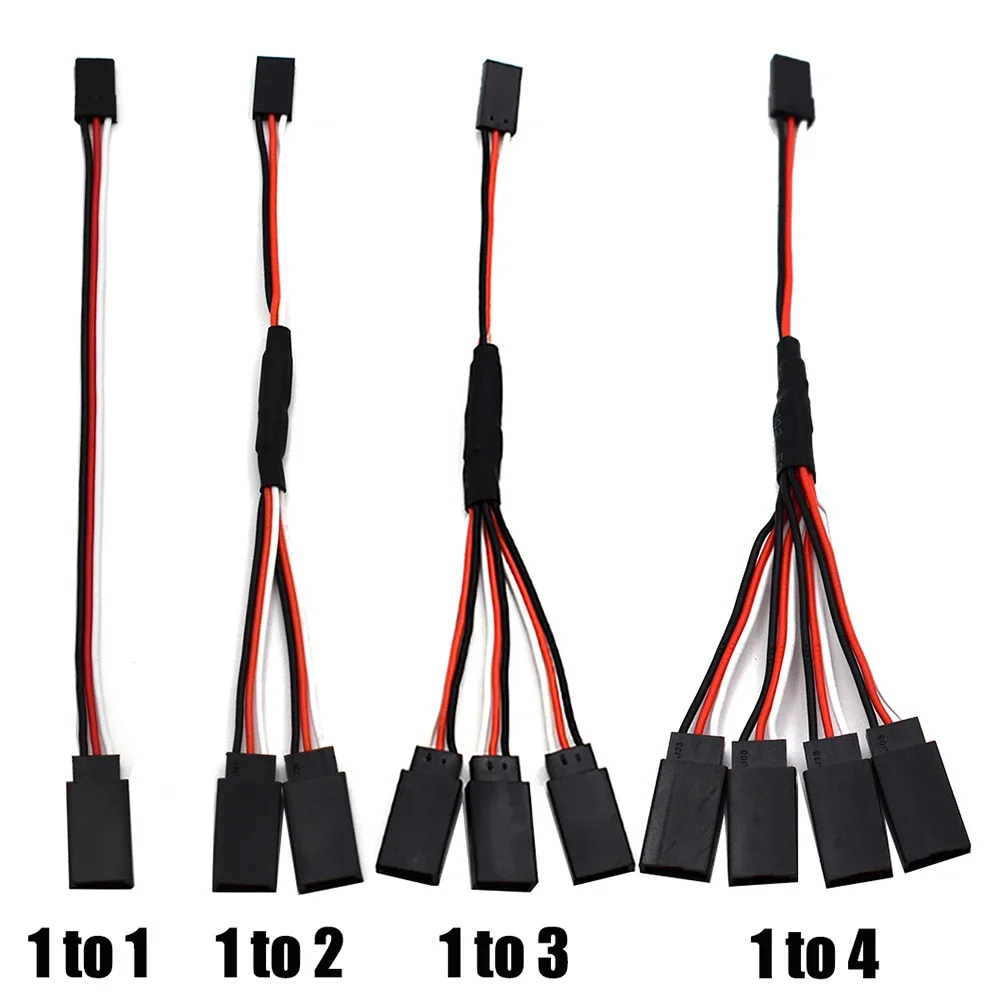 5 unids/lote Cables de extensión Servo RC 15/30/50cm macho a hembra Futaba JR Compatible 1to1 1to2 1to3 1to4 para modelos RC