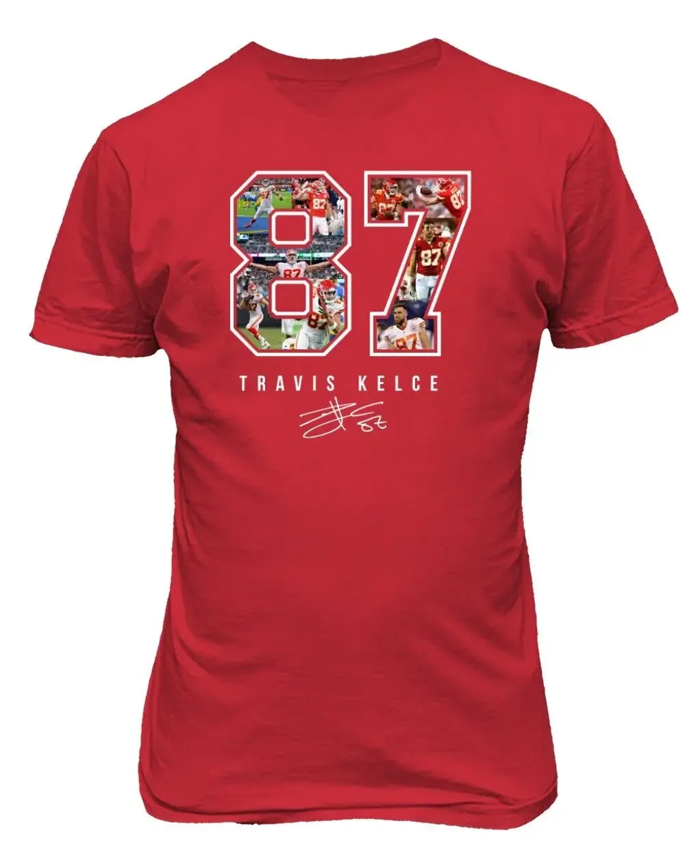 Kelce Football Tight End GOAT 87 Collage Signed Unisex T-Shirt