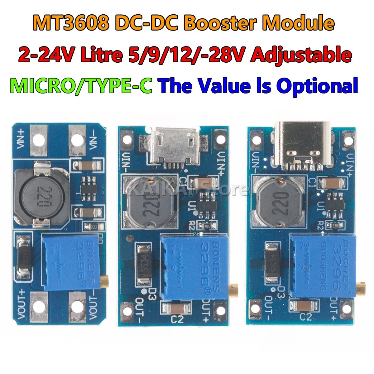 5pcs MT3608 DC-DC Step Up Converter Booster Power Supply Module Boost Step-up Board MAX output 28V 2A for arduino diy kit