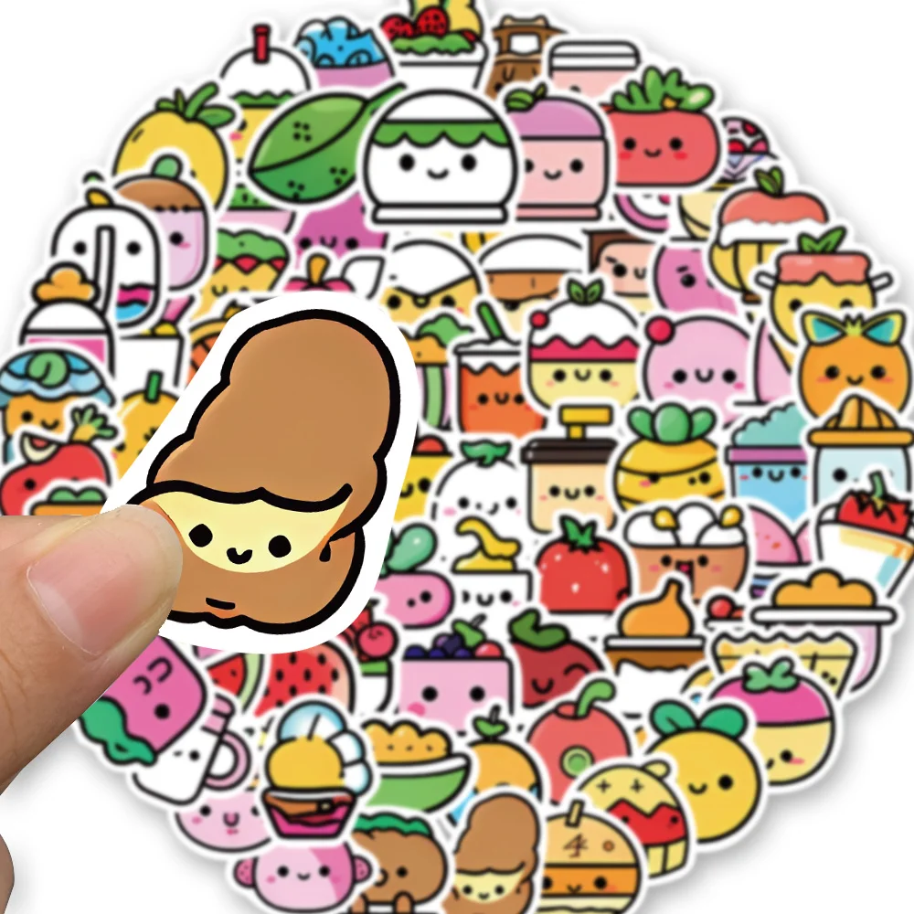 10/100PCS Kawaii Candy Ice Cream Food Cartoon Stickers DIY Bike Skateboard Fridge Guitar Laptop Luggage Funny Kid Sticker Gift