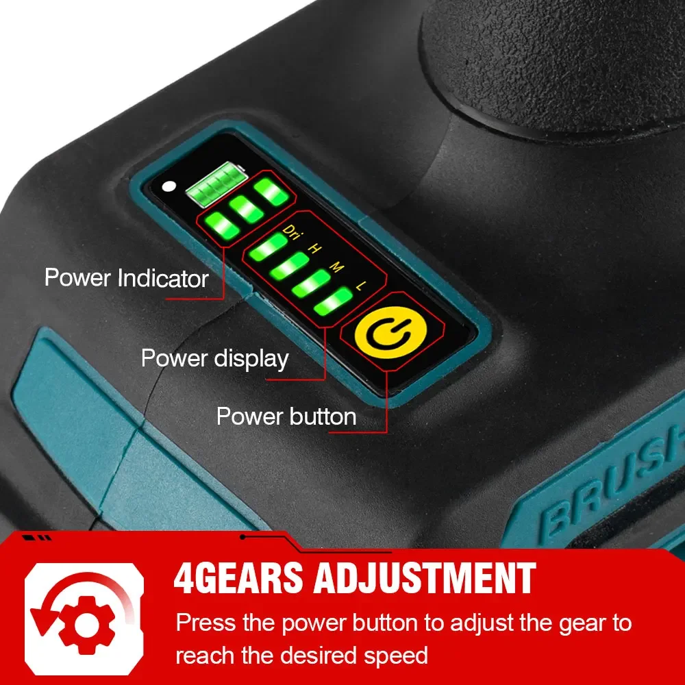 ONEVAN-amoladora eléctrica sin escobillas, herramientas rotativas de velocidad Variable, inalámbrica, 35000RPM, 2000W, 6mm, para batería Makita de