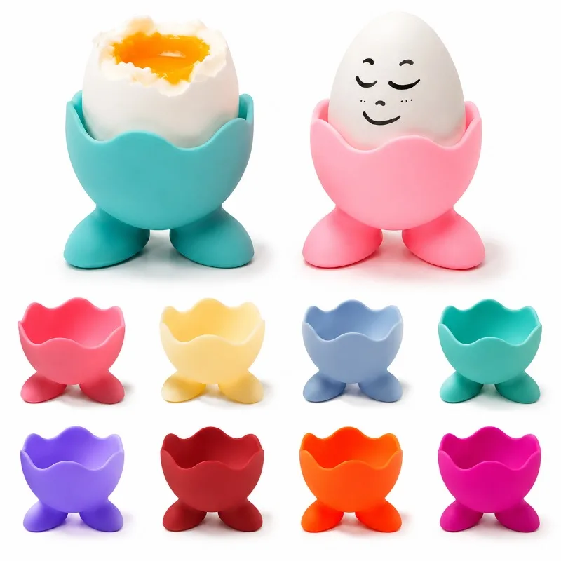 Silicone EggCup Holders Drying Rack Egg Storage Stand Boiler Egg Poacher Cups Kitchen Breakfast Cooking Tools Reusable Stand
