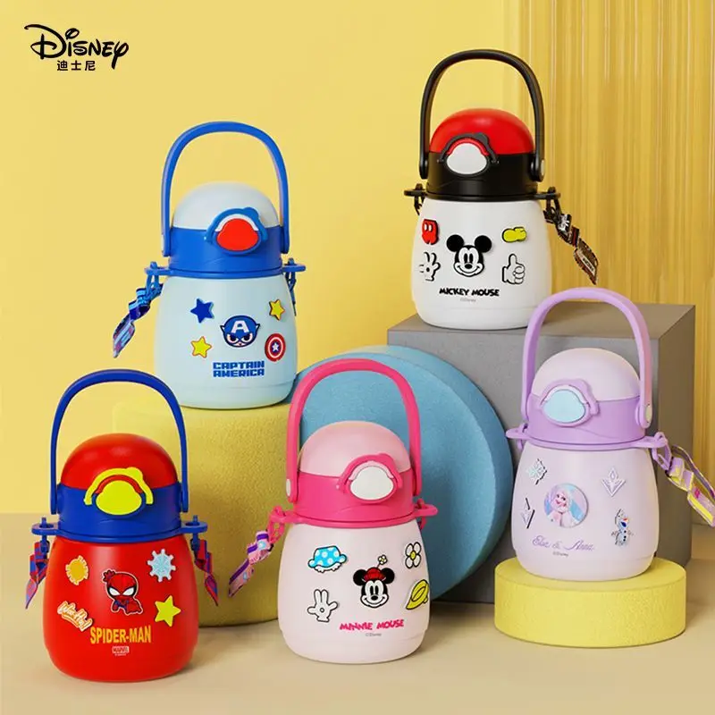 

480Ml Mickey Minnie Kids Thermos Mug Frozen 316 Stainless Steel Vacuum Flasks for baby Cute Children water cups with straw