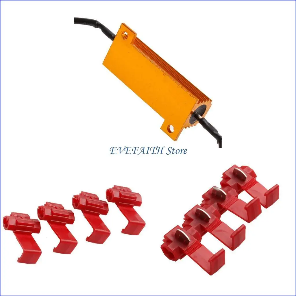 

124B 2Pcs LED Bulb Resistor 50W Canbus Error Canceller for Car Fog Lamp Light