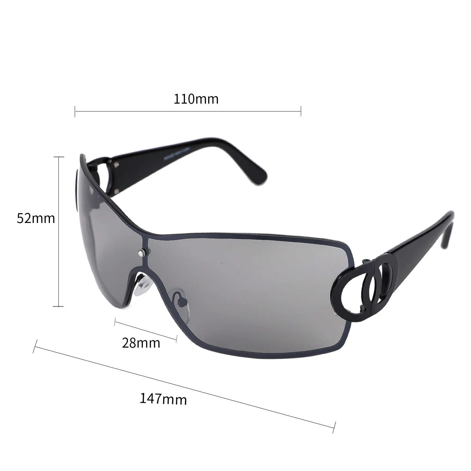 Retro Damen Sonnenbrille um y2k Sonnenbrille futuristische Farbverlauf Linse Sonnenbrille moderne Sonnenbrillen – Detail 7