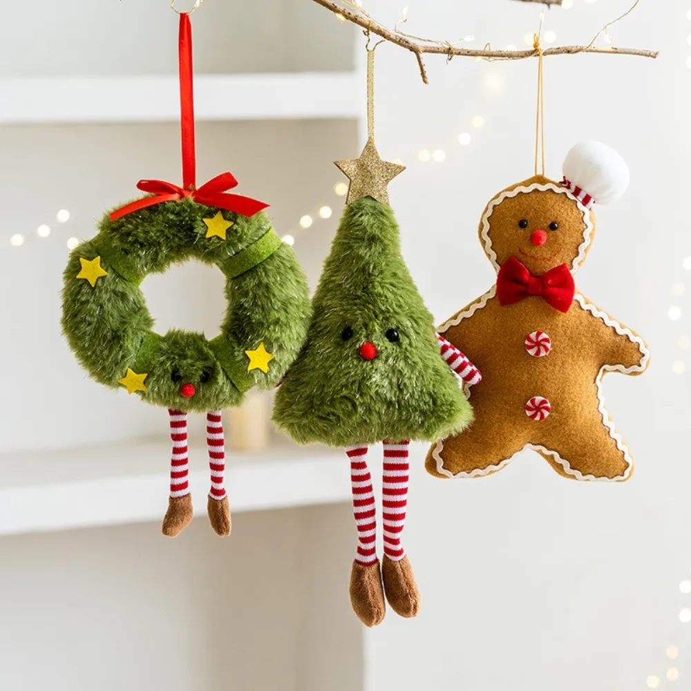 Gingerbread Man Doll Christmas Hanging Pendant Cute Wreath Elf Christmas Tree Decoration Christmas Gift Cartoon