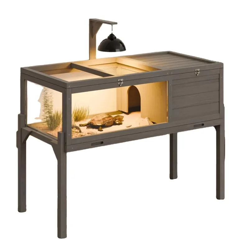 

Small pet nest snake gecko wood turtle house removable foot indoor outdoor application solid reptile