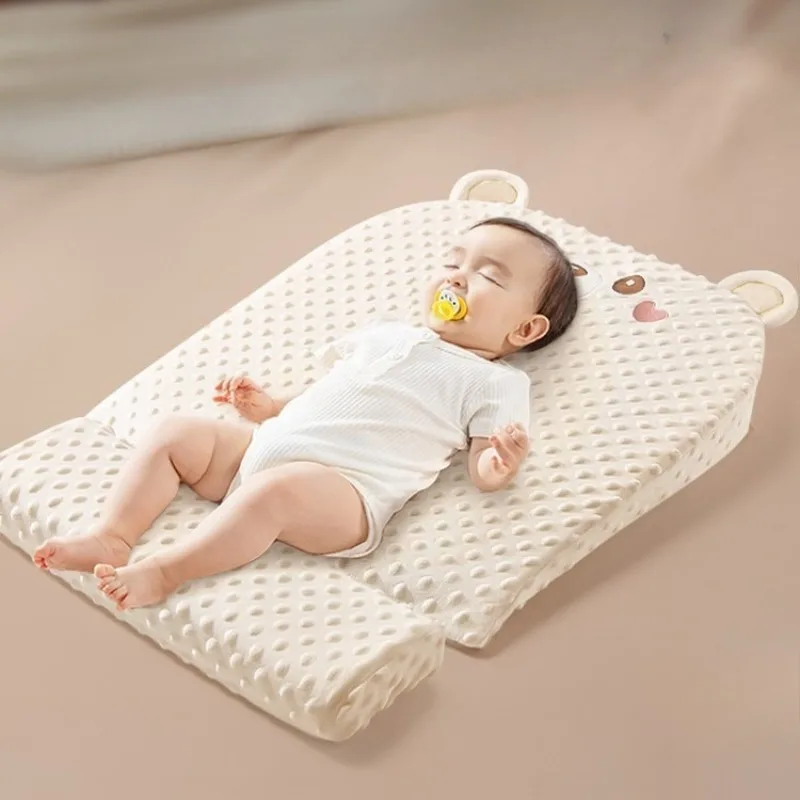 Baby Slope Pillow - Breathable Newborn Pillow for Preventing Milk Choking and Spitting Up - Lying-Down Feeding and Sleeping Aid