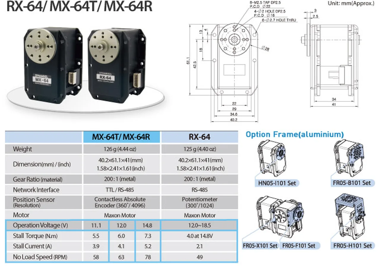ROBOTIS DYNAMIXEL MX-64T servo Dynamixel special steering engine for robot