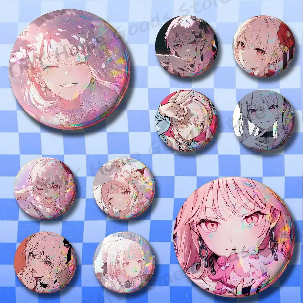 Akiyama Mizuki Game P-Project SEKAI Anime Round Pins Cartoon Brooches Stylish Ornament Badge for Backpack Accessorys Gifts
