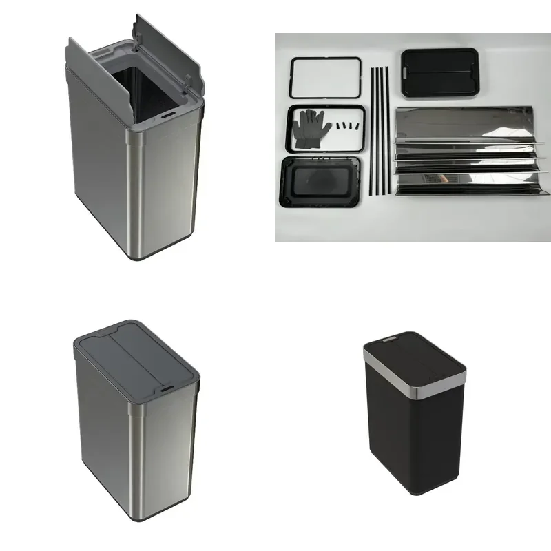 50L Foldable Smart Induction Trash Can Rechargeable Automatic Soft Cover Electronic Waste Bin for Household Use