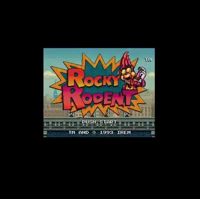 Custom Rocky Rodent NTSC 16 Bit Big Gray Game Card For 46Pin USA Game Players