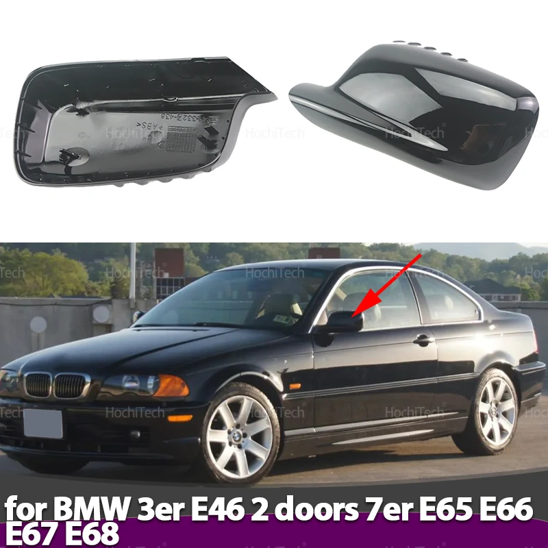 

2 шт. для BMW 3 серии E46 2 двери 7 серии E65 E66 E67 E68 2001-2008 Сменный стиль, накладки на зеркала из углеродного волокна