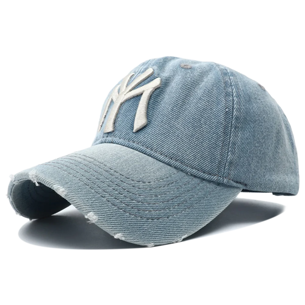 Hoge Kwaliteit MIJN Geborduurde Gewassen Denim Baseball Cap voor Mannen Vrouwen Cowboy Zonnebrandcrème Hoed Y2k Vader Snapback Hoeden Gorras Hombre