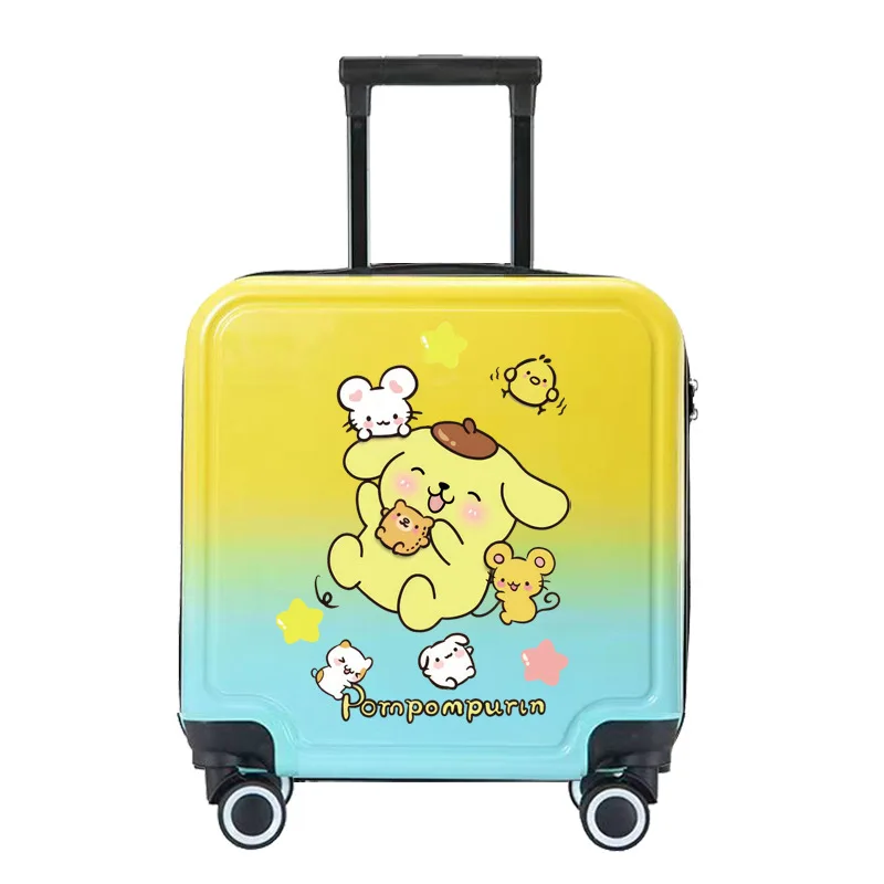 Minha melodia kuromi cor gradiente trole caso lockbox menina sanrios kawaii dos desenhos animados mala mudo roda universal carry-on mala