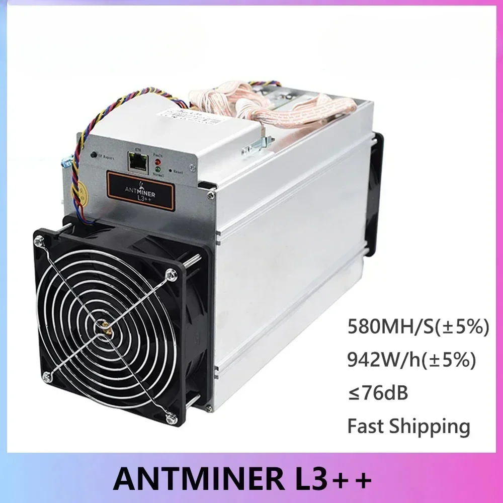 Con Doge Coin Mining Rig ASIC Miner di ANTMINER L3 L3++( Con alimentatore) Scrypt Litecoin Miner 580MH/s LTC Vieni