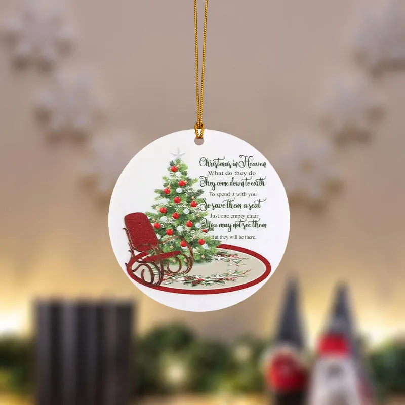 قلادة سيراميك شجرة عيد الميلاد - قلادة دائرية مع سلسلة ذهبية، هدية العيد للأزواج، زينة العطلات للعائلة