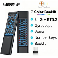 7 Color Backlit Remote Control Air Mouse Voice Gyroscope Mini Keyboard Dual Mode 2.4G BT5.2 Wireless For Android Smart TV Box PC