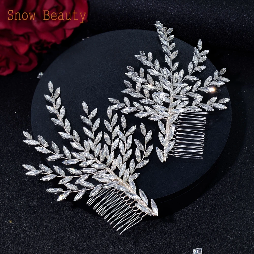 DZ061 Bohemian Wedding Hair Combs Rhinestone Bride Headdress for Women Clips Fashion Bridal Jewelry Set Bridal Hair Accessories