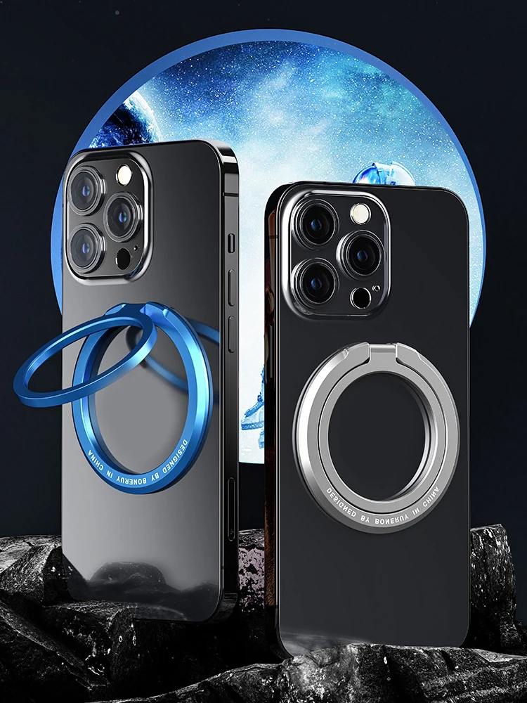 360 ° Drehbarer magnetischer Telefonständer für MagSafe – Metall-Fingerringhalter mit klappbarem starkem Magnethalter für iPhone 17 16 Pro – Detail 1