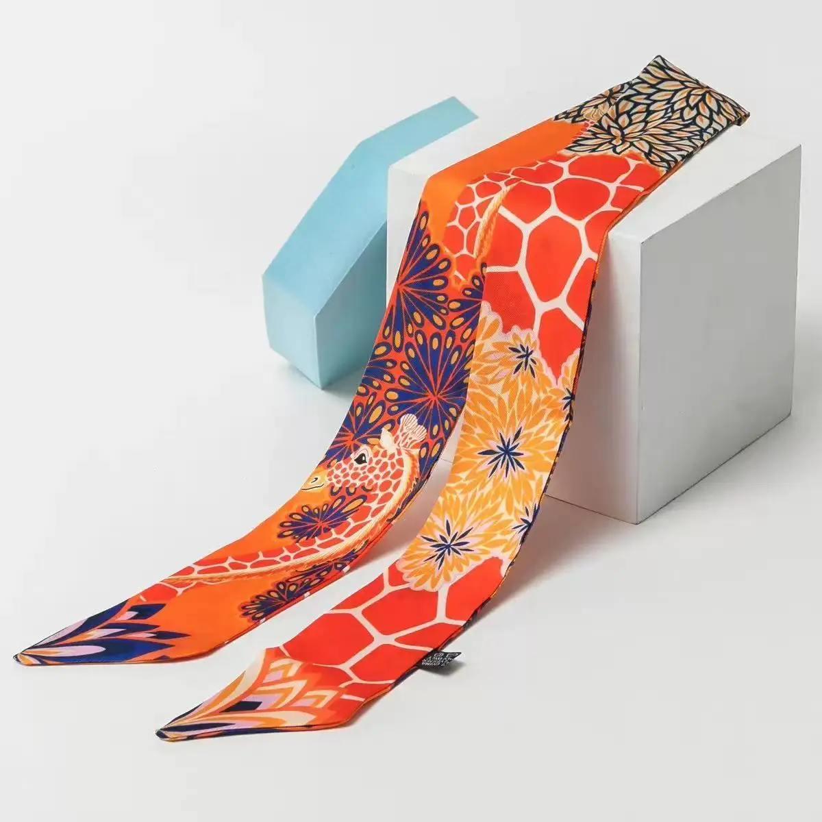 90*5 سنتيمتر غاسل الأوروبية والأمريكية الكلاسيكية الزرافة الإناث حك وشاح حريري التفاف حقيبة مقبض الشريط عقال الحرير الصغيرة #6