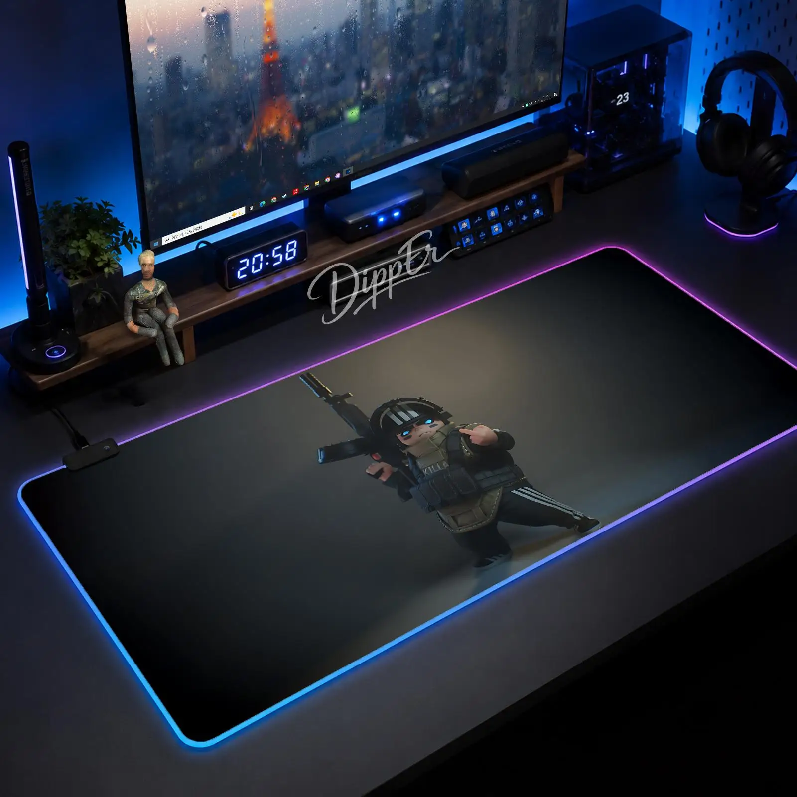 

Leave Tarkovs Mouse Pad Gaming Anime Mouse Pad XXL RGB Desk Mats LED Table Pads Backlit Rubber Desktop