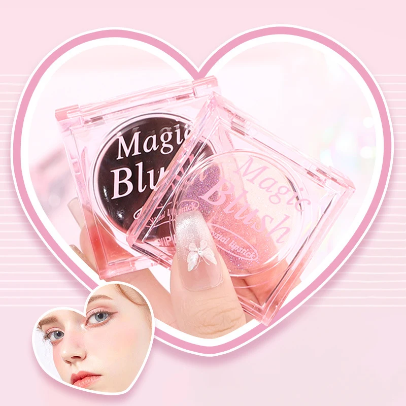 Preto cristal blush multi bálsamo magia mudança de temperatura blush gel creme para lábio maquiagem dos olhos rosa bochecha matiz rouge paleta