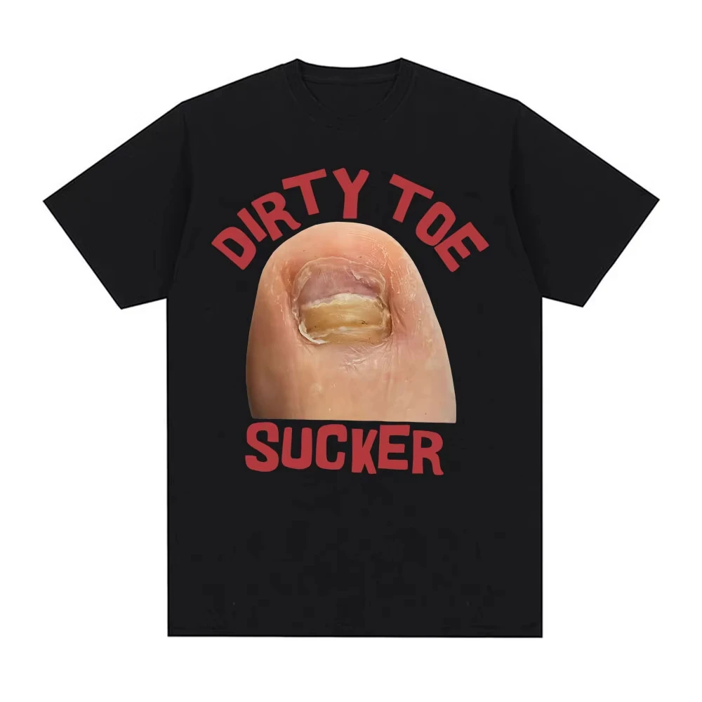 Dirty Toe Suction Cup Dirty and Interesting Emoji T-shir and Fashionable Summer Short Sleeved Harajuku Streetwear Tops Tees
