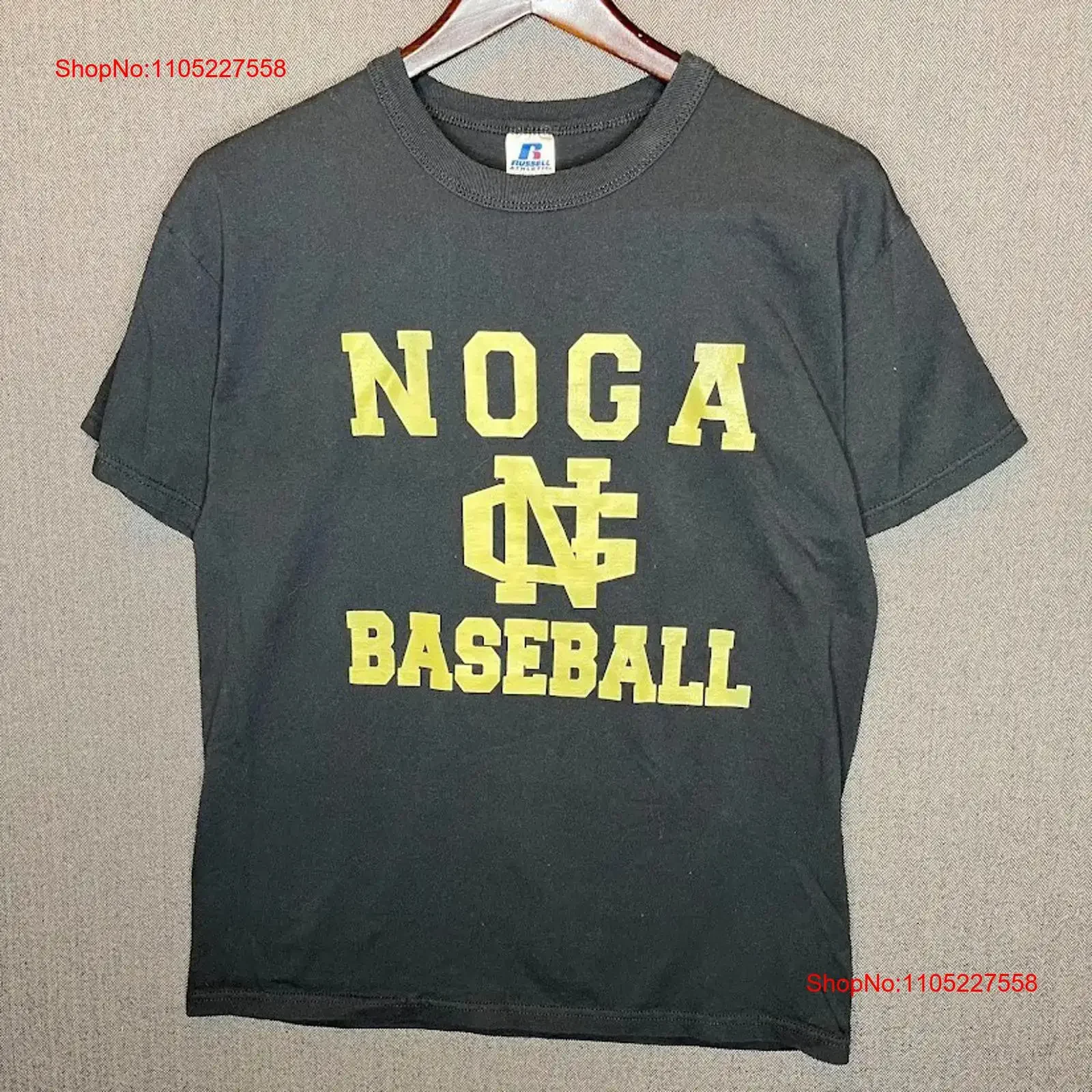 Russell Athletic T Shirt Men's Medium Black Noga Baseball Sport No Brakes vintage Washed Casual fashion Unisex Stretched