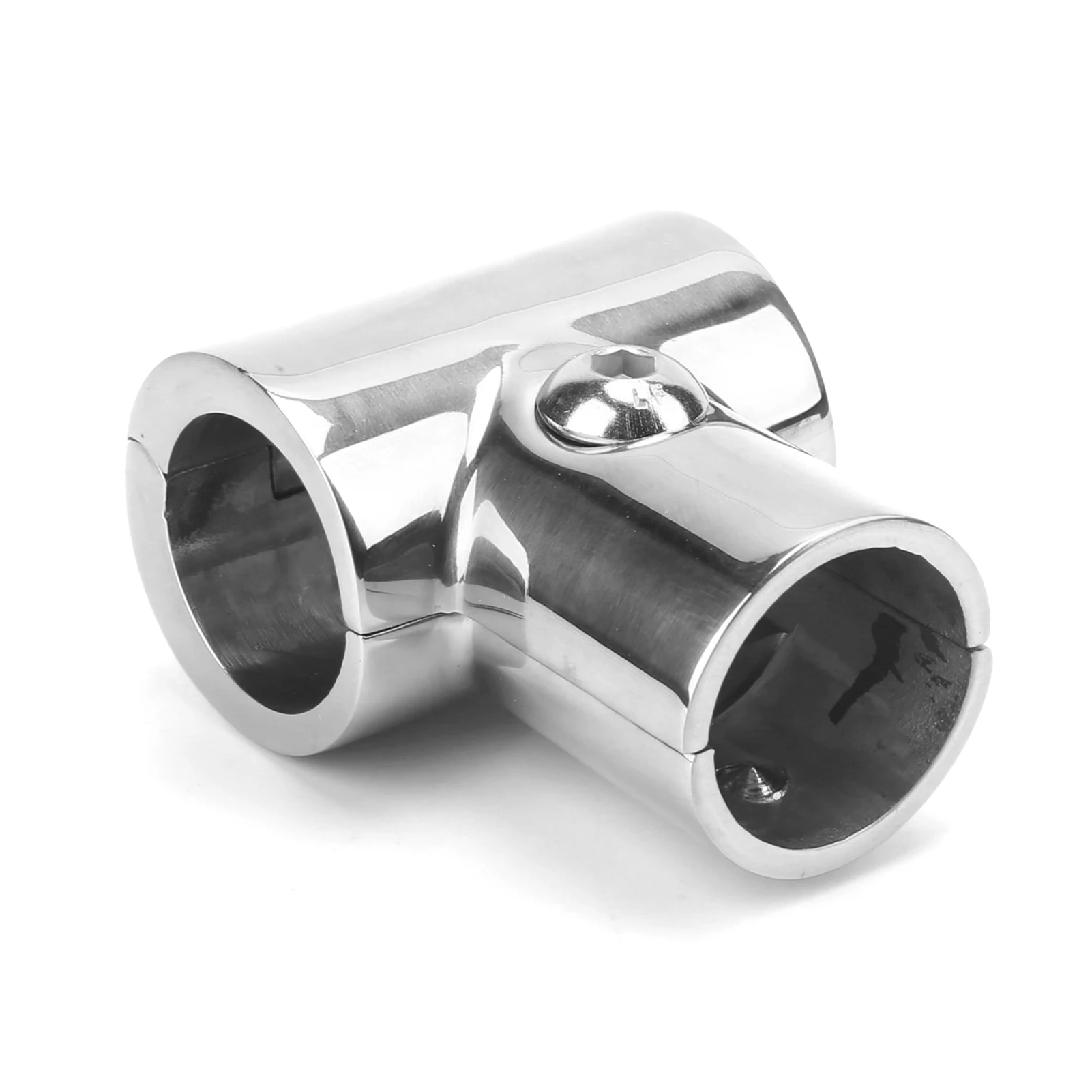 25mm Tee Pipe Connector T-Branch 90° Right Angle Separable OEM 316 Stainless Steel for Yacht Handrail Part