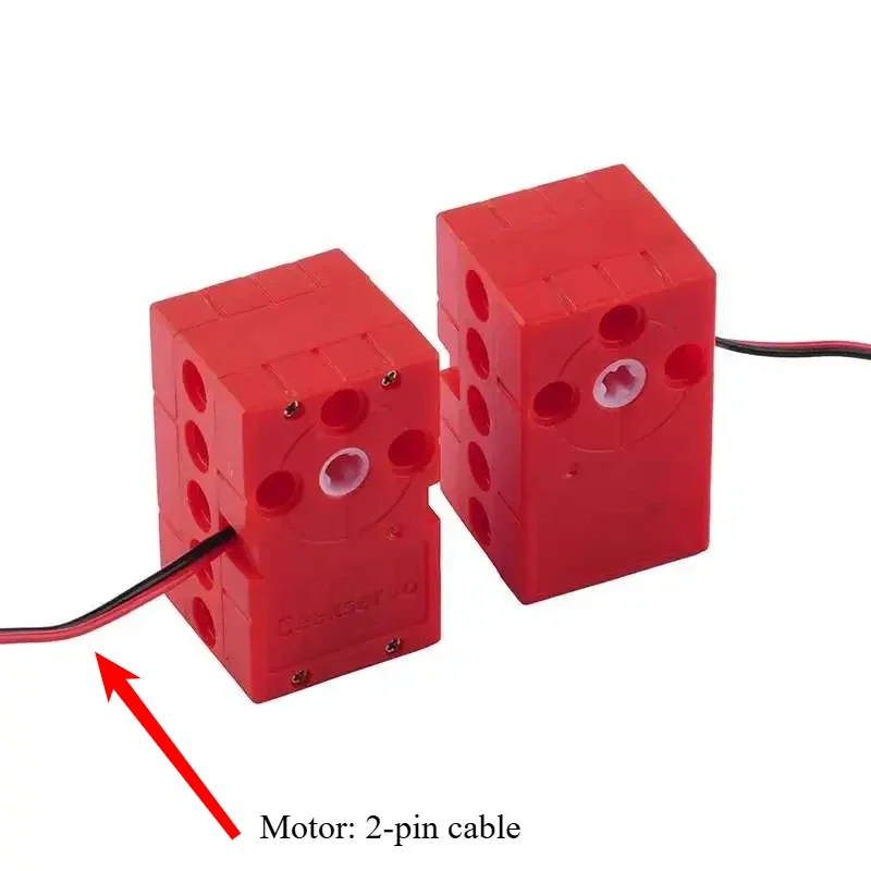 Geekservo 0.7KG/2KG Programmable Servo 360 Degree Dual-shaft Building Blocks Motor for Micro:bit compatible with Legoeds