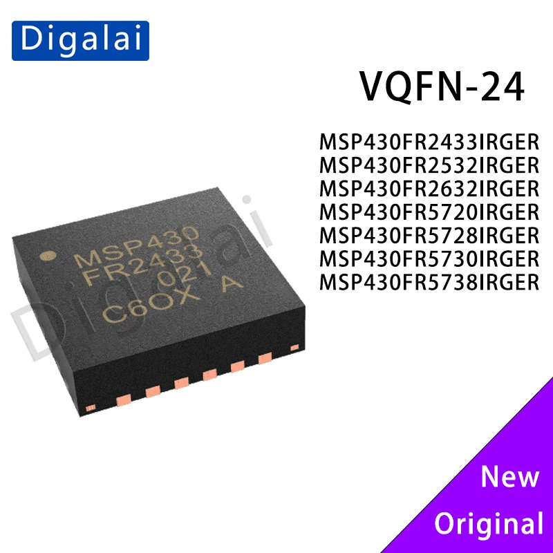 

MSP430FRxx32/573xIRGER FRAM MCU Ultra-Low Power 16KB +2KB RAM 1.8-3.6V VQFN-24 for Medical Environmental Sensors Bulk Stock